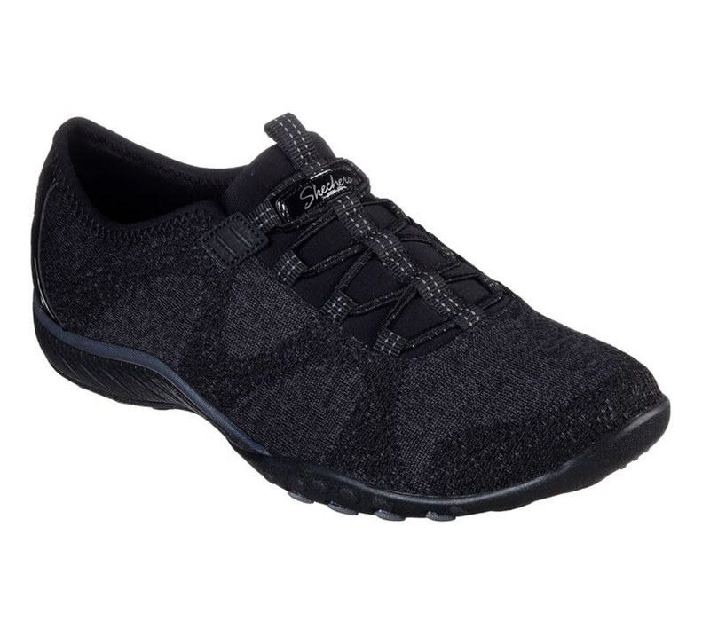 Skechers Dam Svarta Slip On - Relaxed Fit: Breathe-Easy - Opportuknity - Sverige (EIQFX-9543)